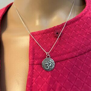 Om (Ohm) Harmony and Happiness SS Necklace